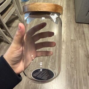 24oz kitchen canister with wood lid